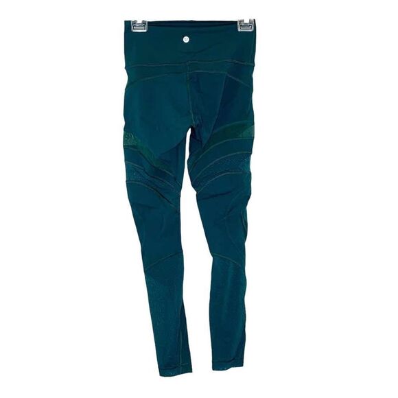 Lululemon Wunder Under HR Tight *MESH Design Luxtreme RYEM Green LW5BGXS Size 6 - Picture 3 of 8